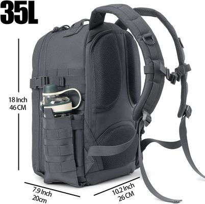 Durable Waterproof Bug Out Backpack 600D Polyester Hiking Rucksack With Bottle