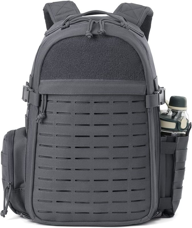 Durable Waterproof Bug Out Backpack 600D Polyester Hiking Rucksack With Bottle